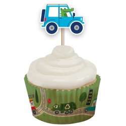 12 adornos para cupcakes - Transporte. n3