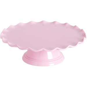 Soporte para tartas ondulado rosa - 27,5 cm