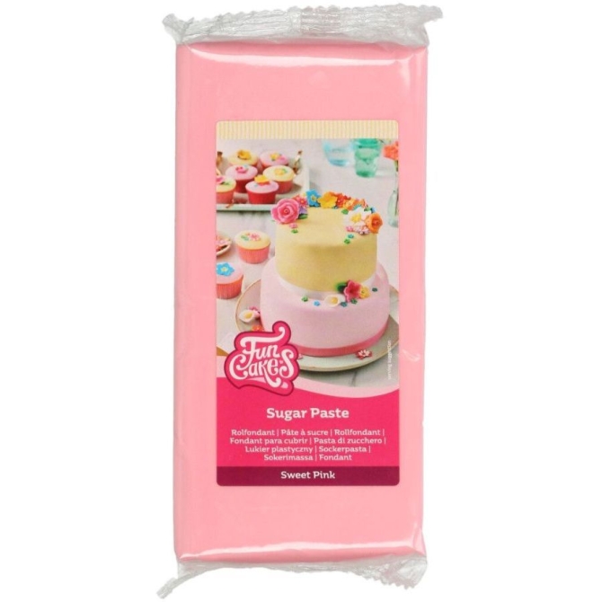 Pasta de azúcar rosa FunCakes - 1kg 
