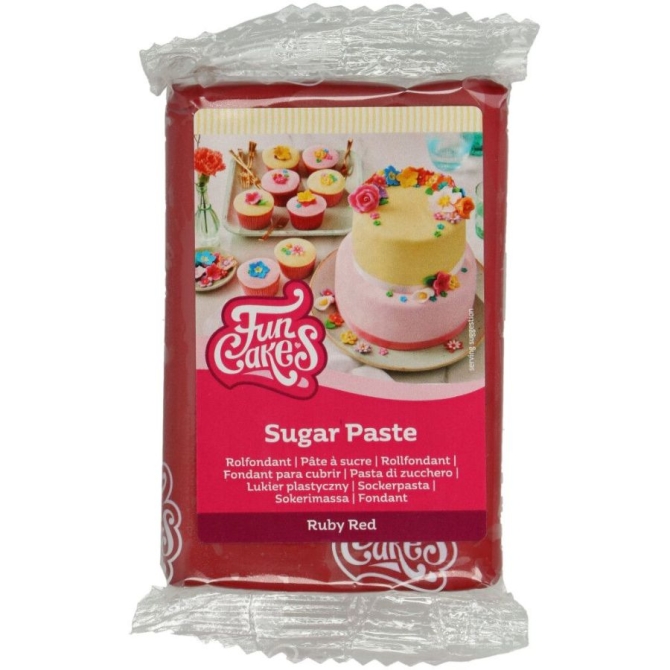 Pasta de Azúcar Rojo Rubí FunCakes - 250g 