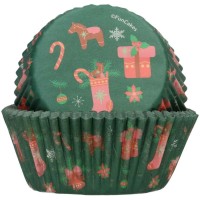 48 moldes navideos verdes para cupcakes - FunCakes