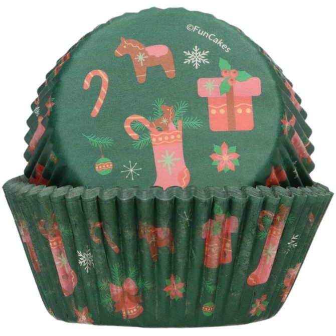 48 moldes navideos verdes para cupcakes - FunCakes 