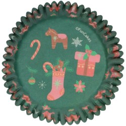 48 moldes navideos verdes para cupcakes - FunCakes. n1