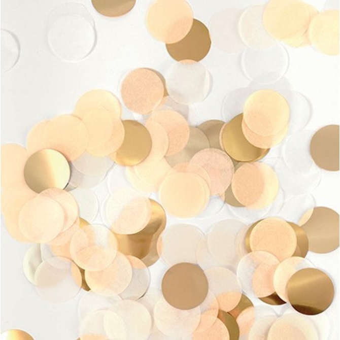 Mezcla de Confeti 15g - Dorado / Blanco / Beige 