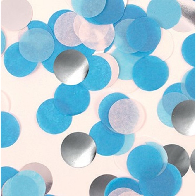 Mezcla de confeti 15g - Azul / Blanco / Plata 