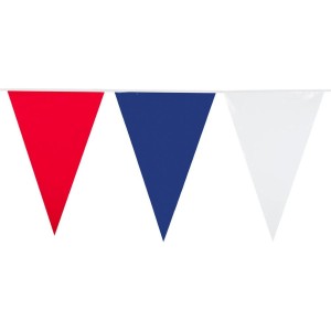 Guirnalda de banderines triangulares - azul, blanco, rojo