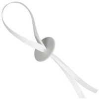 12 cierres de globos con cinta blanca.