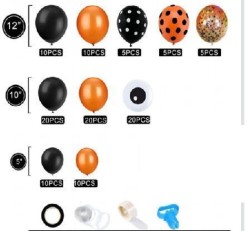 Kit Arche 115 Globos - Ojos de Halloween. n1
