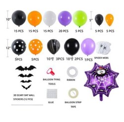 Kit de Arco de 97 Globos - Tela de Araa de Halloween. n1