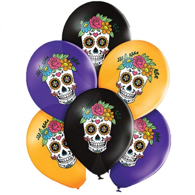 6 globos Da De La Muerte 