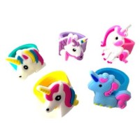 Set de 5 Anillos Unicornio - Silicona