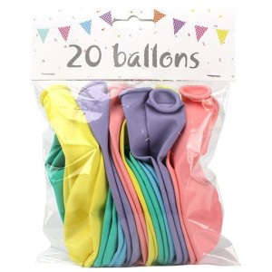 Paquete de 20 globos pastel -  25 cm