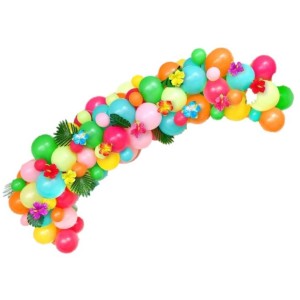 Kit de arco de globos de hibisco hawaiano de 105 piezas