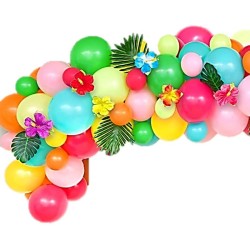 Kit de arco de globos de hibisco hawaiano de 105 piezas. n1