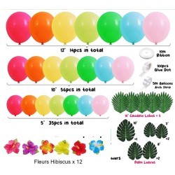 Kit de arco de globos de hibisco hawaiano de 105 piezas. n2