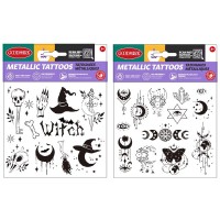 Surtido de tatuajes con efecto metlico - Bruja