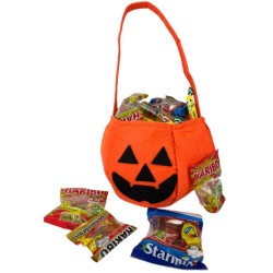 Cubo de dulces de calabaza de fieltro - 28 cm. n1