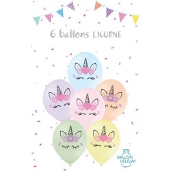 6 Globos Unicornio Pastel -  30 cm. n1