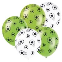 5 balones de ftbol blancos/verdes -  30 cm