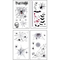 4 mini hojas de tatuajes de Halloween: divertidas y aterradoras!