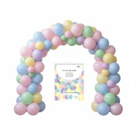 Kit de arco de globos en tonos pastel - 40 globos
