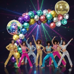 Kit de arco de globos met�licos para discoteca - 40 globos. n�1