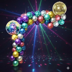 Kit de arco de globos met�licos para discoteca - 40 globos. n�2