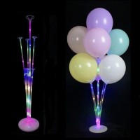 Soporte para 7 globos LED multicolor - 72 cm