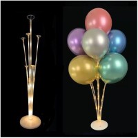 Soporte para globos con luz LED blanca c�lida para 7 globos - 72 cm