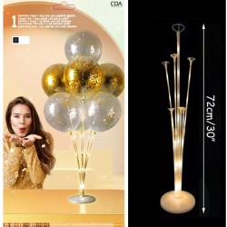 Soporte para globos con luz LED blanca c�lida para 7 globos - 72 cm. n�1