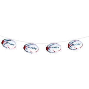 Guirnalda de balones de rugby - 10 banderines de 5 m
