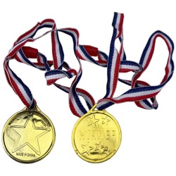 Juego de 5 medallas de oro. n�1