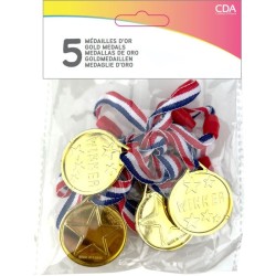 Juego de 5 medallas de oro. n�2