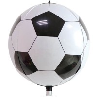 Bal�n de f�tbol de aluminio 4D relleno de helio - 45 cm