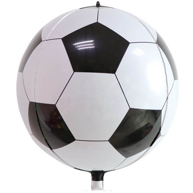 Bal�n de f�tbol de aluminio 4D relleno de helio - 45 cm 