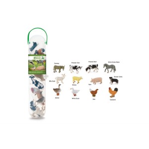 12 minifiguras de animales de granja