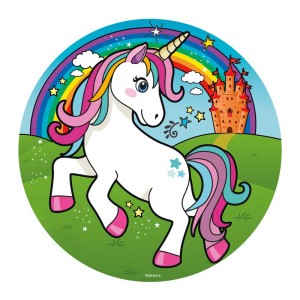 Disco Unicornio Mgico Pequeo (16 cm) - Azcar