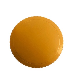 1 bandeja de encaje redonda dorada (25 cm)