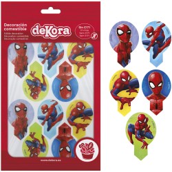 20 decoraciones para cupcakes de Spiderman - sin levadura. n2