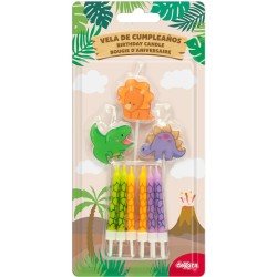 Mezcla de velas de cumpleaños de dinosaurio. n°1