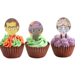 20 decoraciones para cupcakes de Halloween - sin levadura. n1