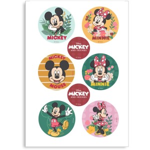 6 Mini Disco Mickey y Minnie - Sin Levadura