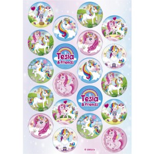 20 Tesia Unicornio Mini Disco - Comestible - sin E171