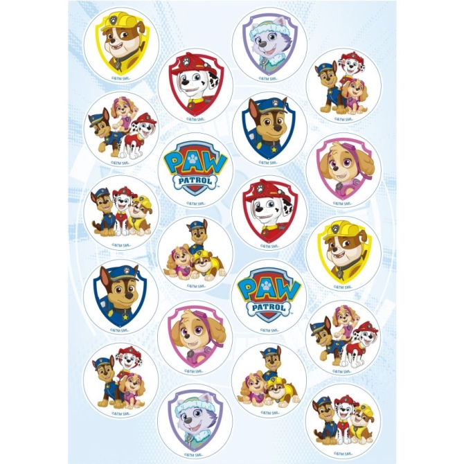 20 Mini Discos Paw Patrol - Comestibles 