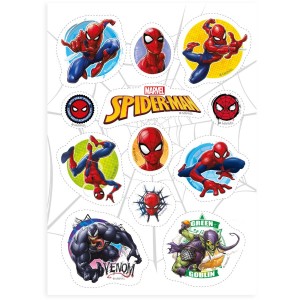 12 pegatinas de Spiderman - Comestibles