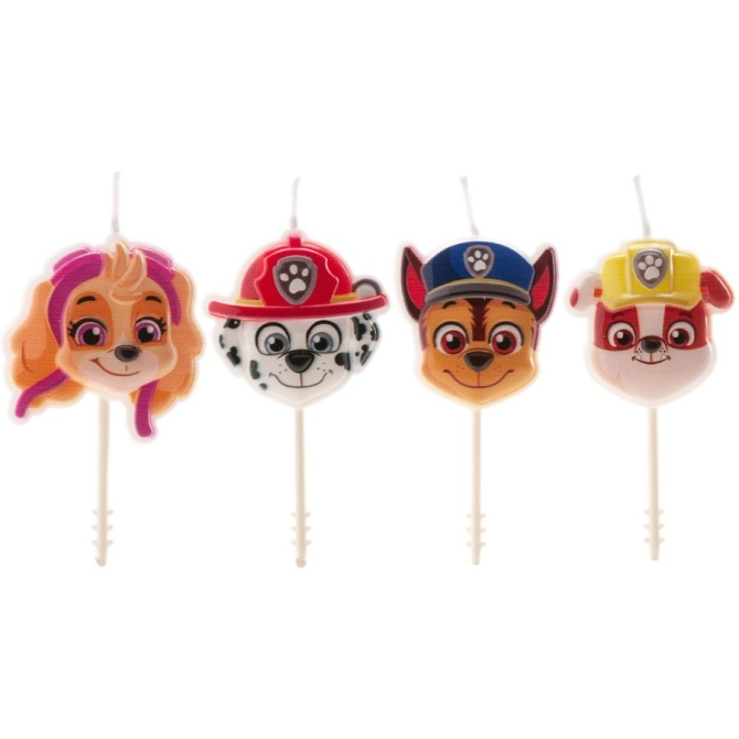 4 velas de cumpleaos 2D de la Patrulla Canina 