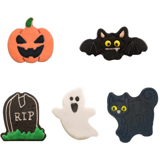 5 figuras 2D de Halloween de azcar 