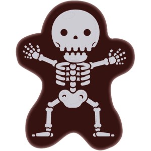 2 esqueletos de Halloween (4,6 cm) - Chocolate negro