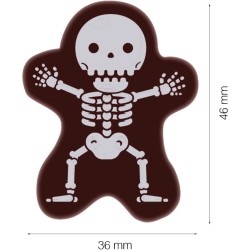 2 esqueletos de Halloween (4, 6 cm) - Chocolate negro. n1
