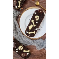 2 esqueletos de Halloween (4, 6 cm) - Chocolate negro. n3
